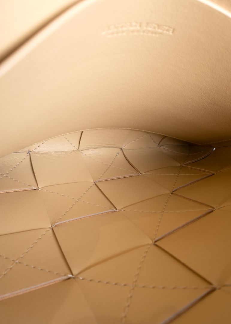 Bottega Veneta Beige Woven Leather Clutch