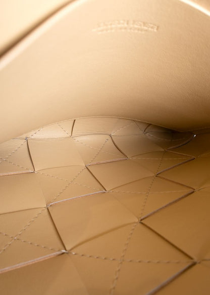 Bottega Veneta Beige Woven Leather Clutch