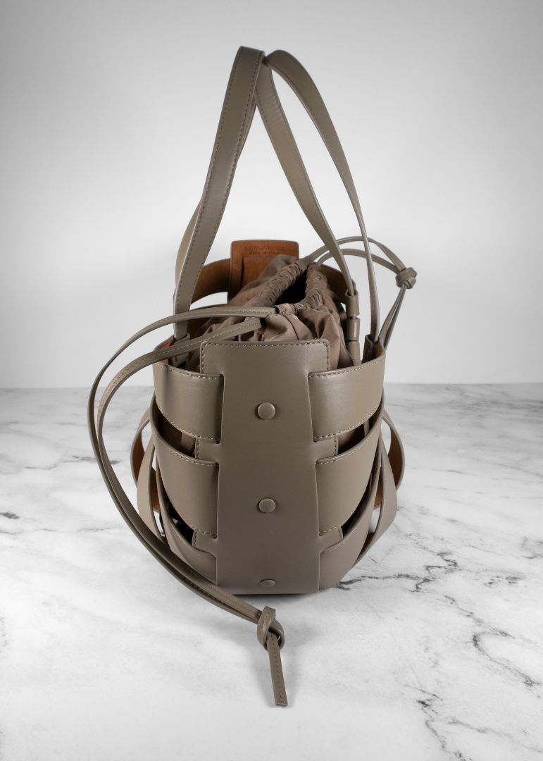 Bottega Veneta Khaki Green Shell Cut Out Shoulder Bag