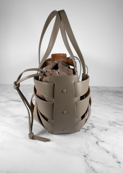 Bottega Veneta Khaki Green Shell Cut Out Shoulder Bag