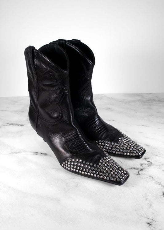 Khaite Black Crystal Dallas Boots