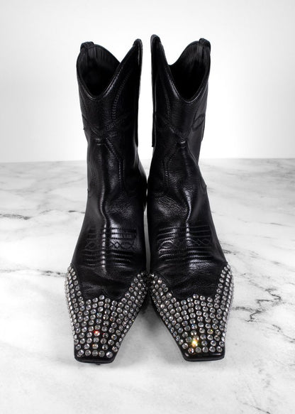 Khaite Black Crystal Dallas Boots