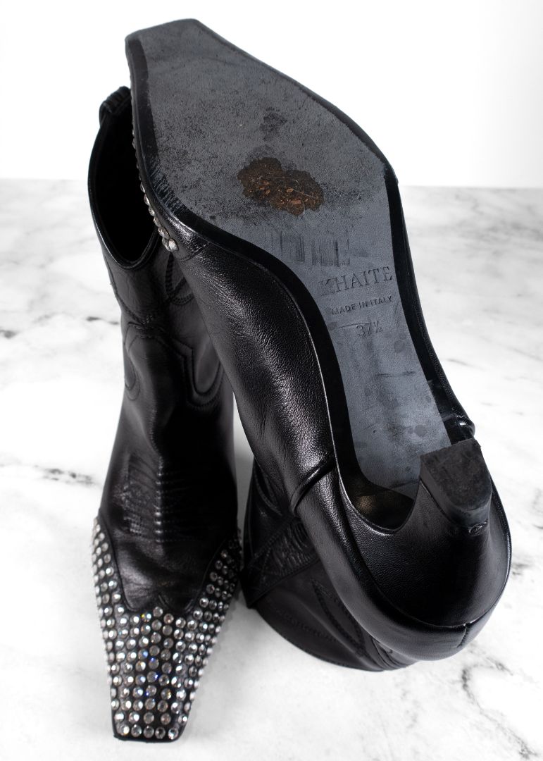 Khaite Black Crystal Dallas Boots