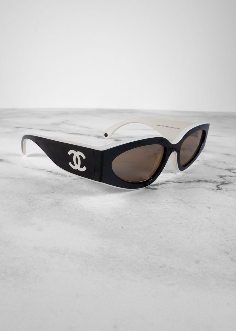 Chanel Black/White Two Tone Sunglasses