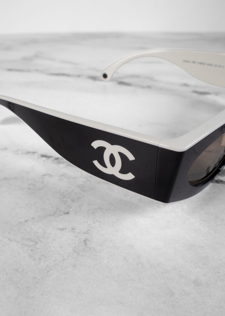 Chanel Black/White Two Tone Sunglasses