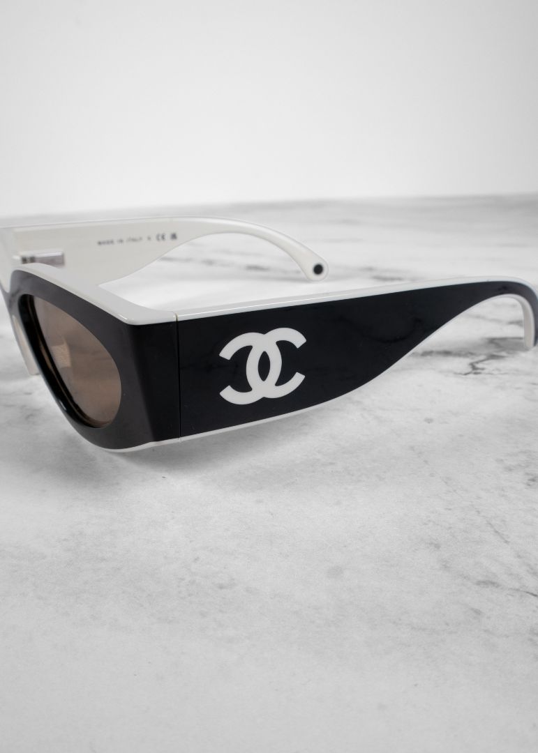 Chanel Black/White Two Tone Sunglasses