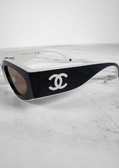 Chanel Black/White Two Tone Sunglasses