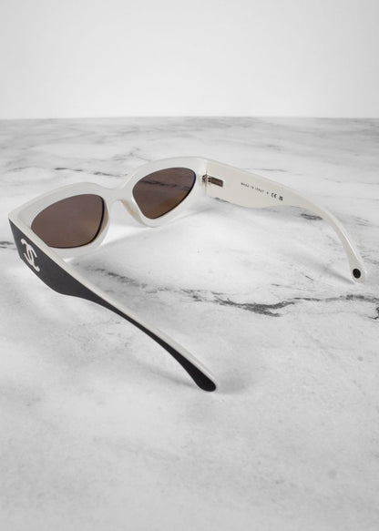 Chanel Black/White Two Tone Sunglasses