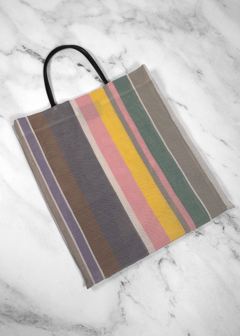 The Row Small Striped Mesh Colorful Tote
