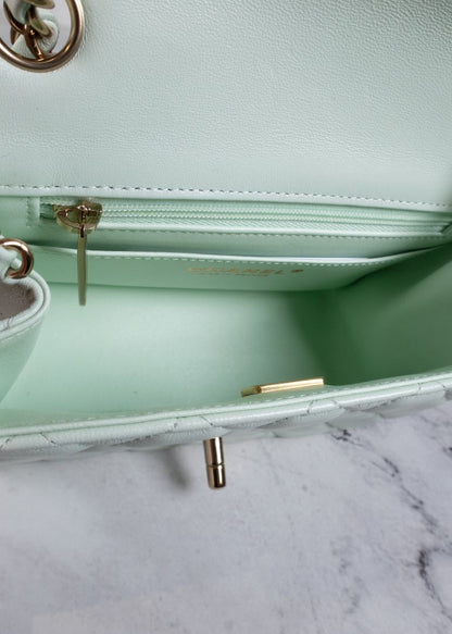 Chanel Small Quilted Mint Green Mini Bag