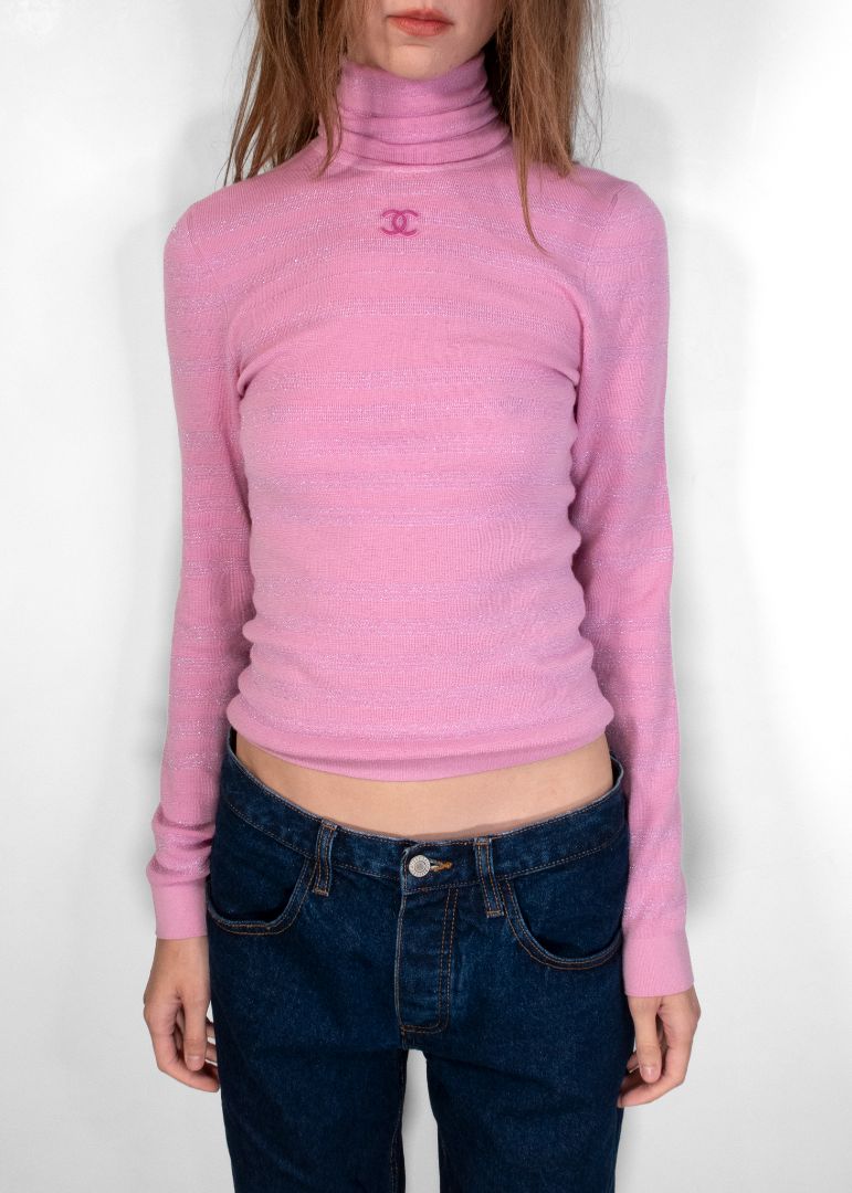Chanel Pink Longsleeve Turtleneck