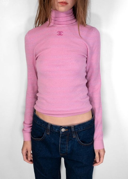 Chanel Pink Longsleeve Turtleneck