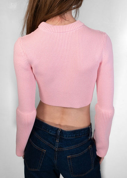Alaia Pink Cropped Sweater