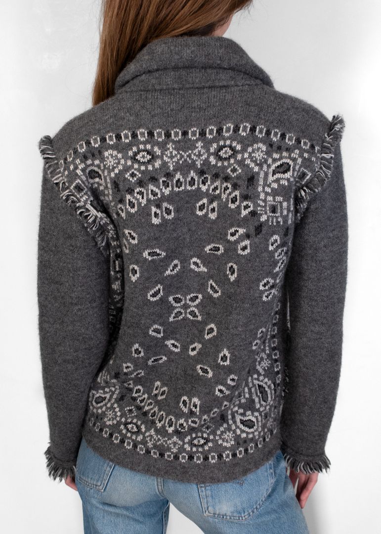 Alanui Grey Bandana Print Jacket