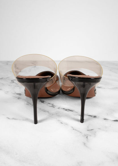 Alaia Coeur Black Heart Cap Toe Mule Pumps