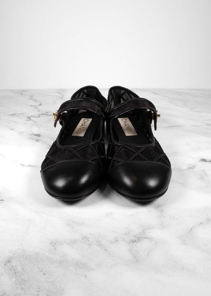 Chanel Black Mesh Mary Janes