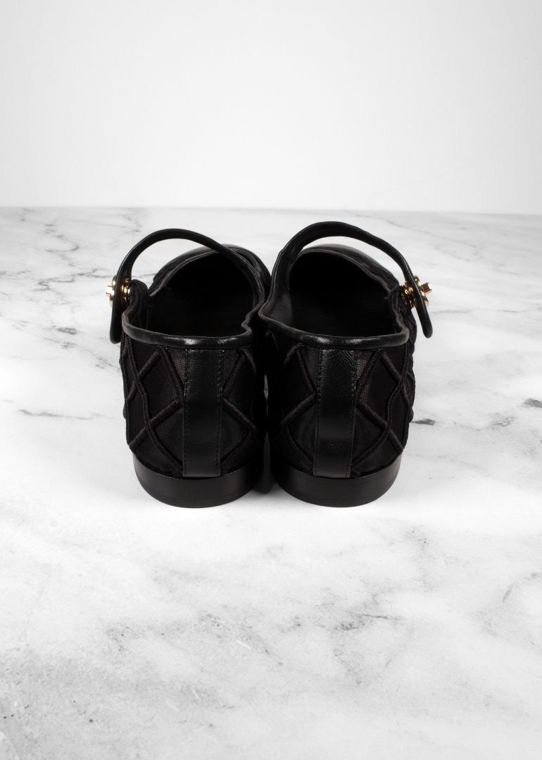 Chanel Black Mesh Mary Janes