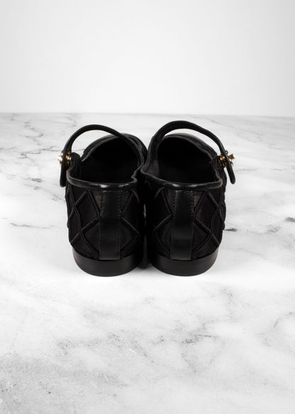 Chanel Black Mesh Mary Janes