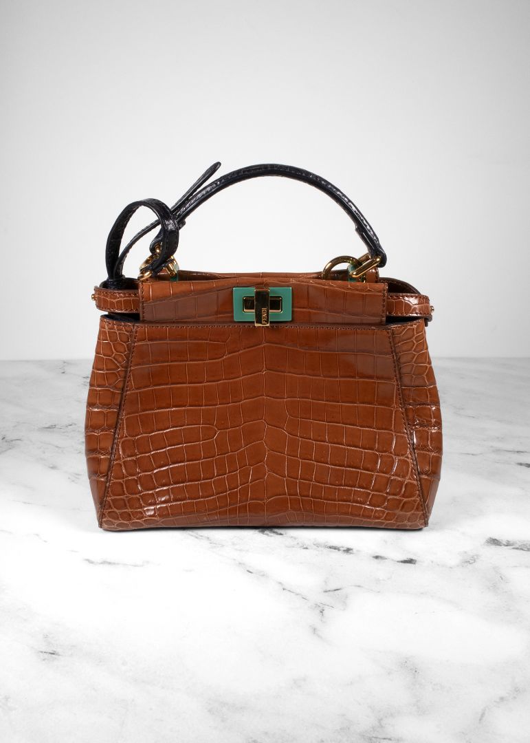 Fendi Brown Crocodile Leather Handbag