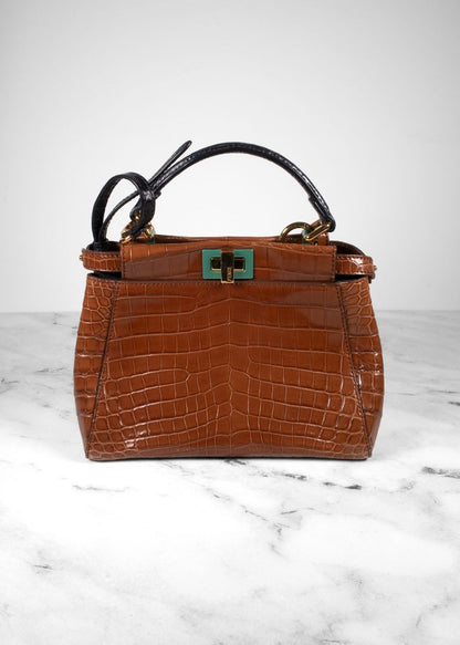 Fendi Brown Crocodile Leather Handbag