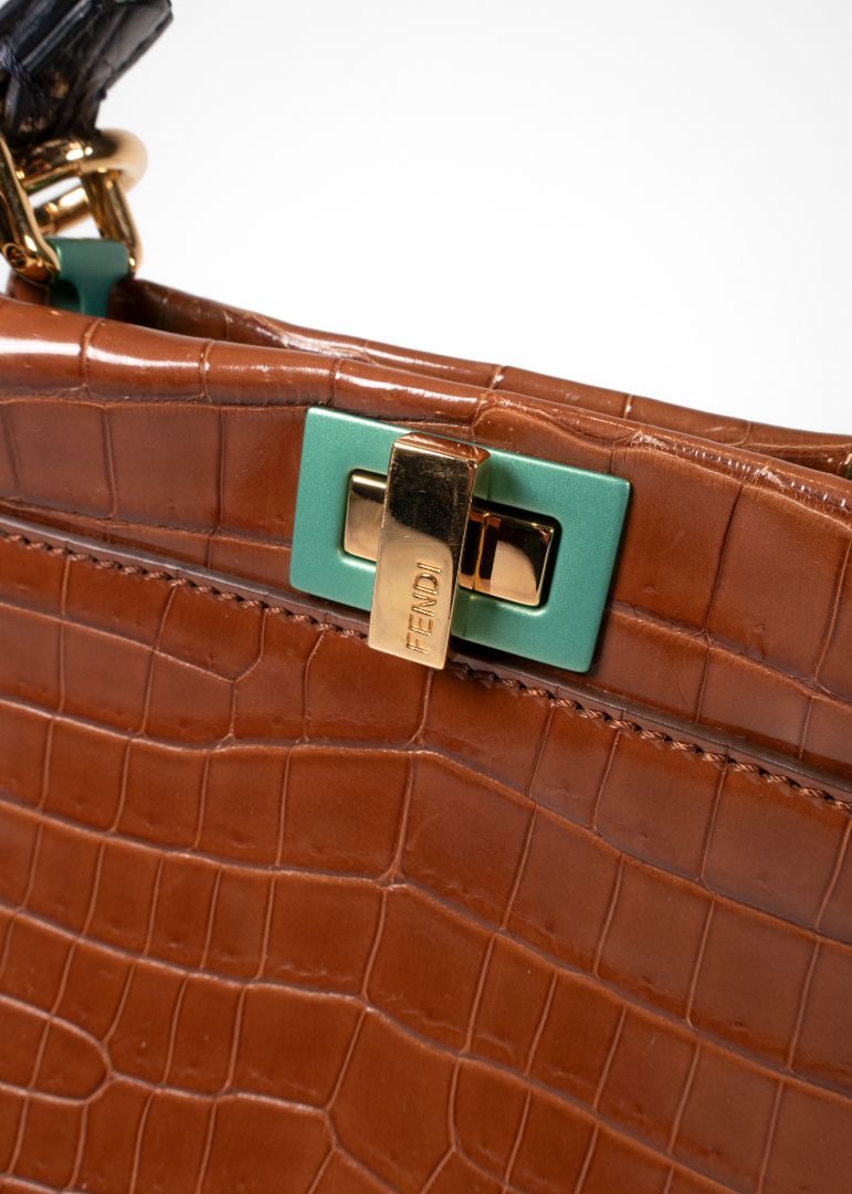 Fendi Brown Crocodile Leather Handbag