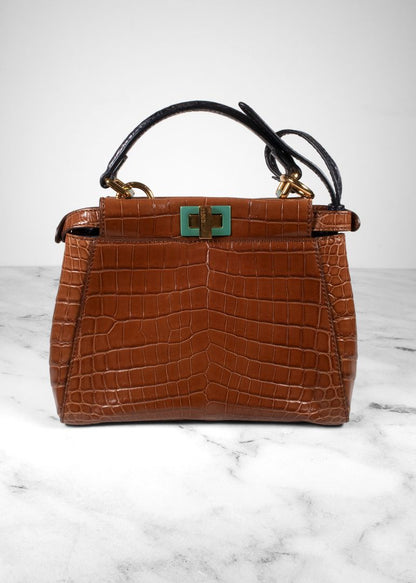 Fendi Brown Crocodile Leather Handbag