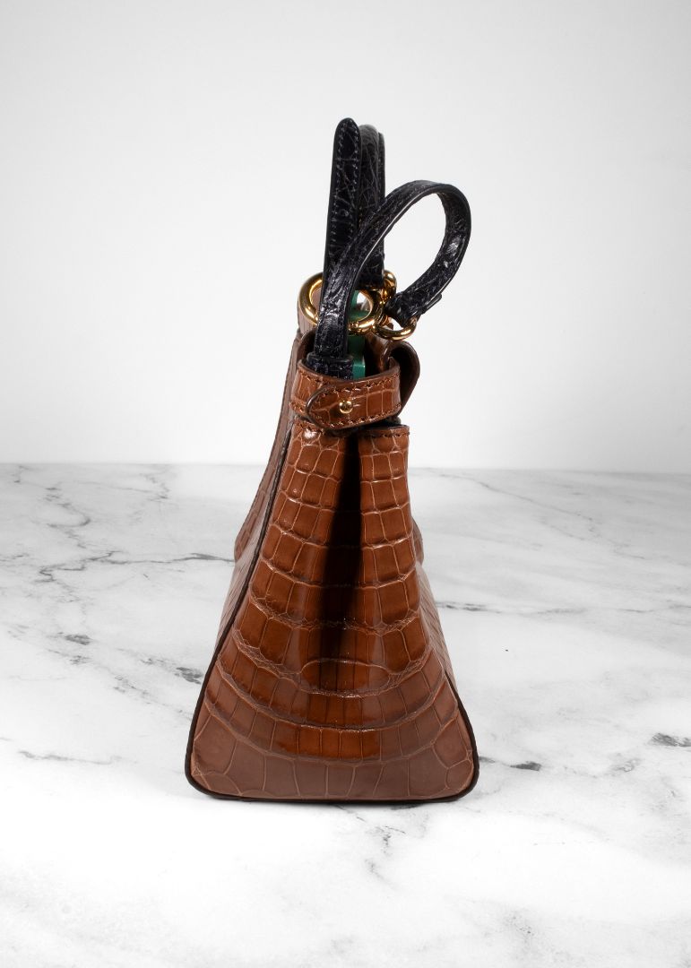Fendi Brown Crocodile Leather Handbag