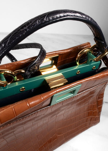 Fendi Brown Crocodile Leather Handbag