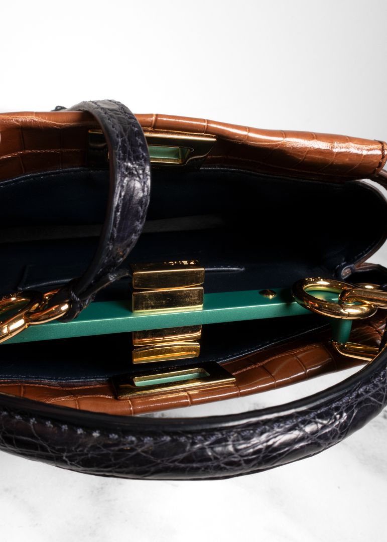Fendi Brown Crocodile Leather Handbag