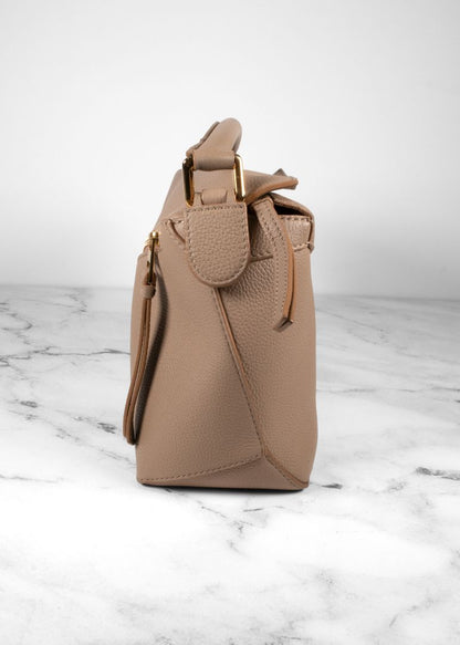 Loewe Taupe-beige Grainy Leather Puzzle Bag