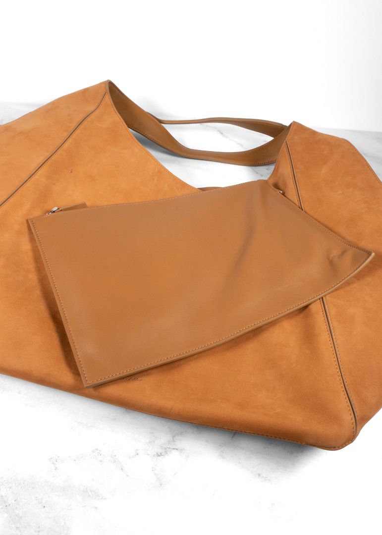 Loro Piana Light Brown Suede Hobo Bag