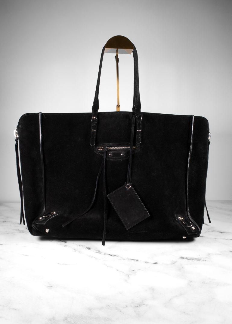 Balenciaga Papier A4 Side Zip Suede Large Tote Bag