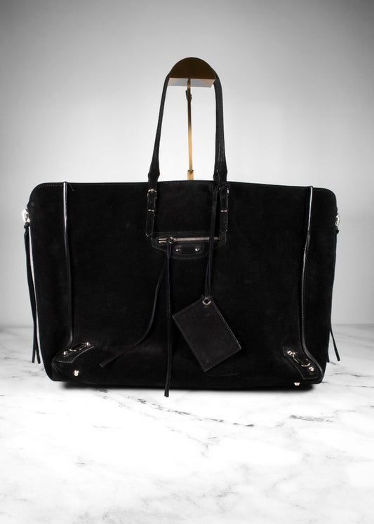 Balenciaga Papier A4 Side Zip Suede Large Tote Bag