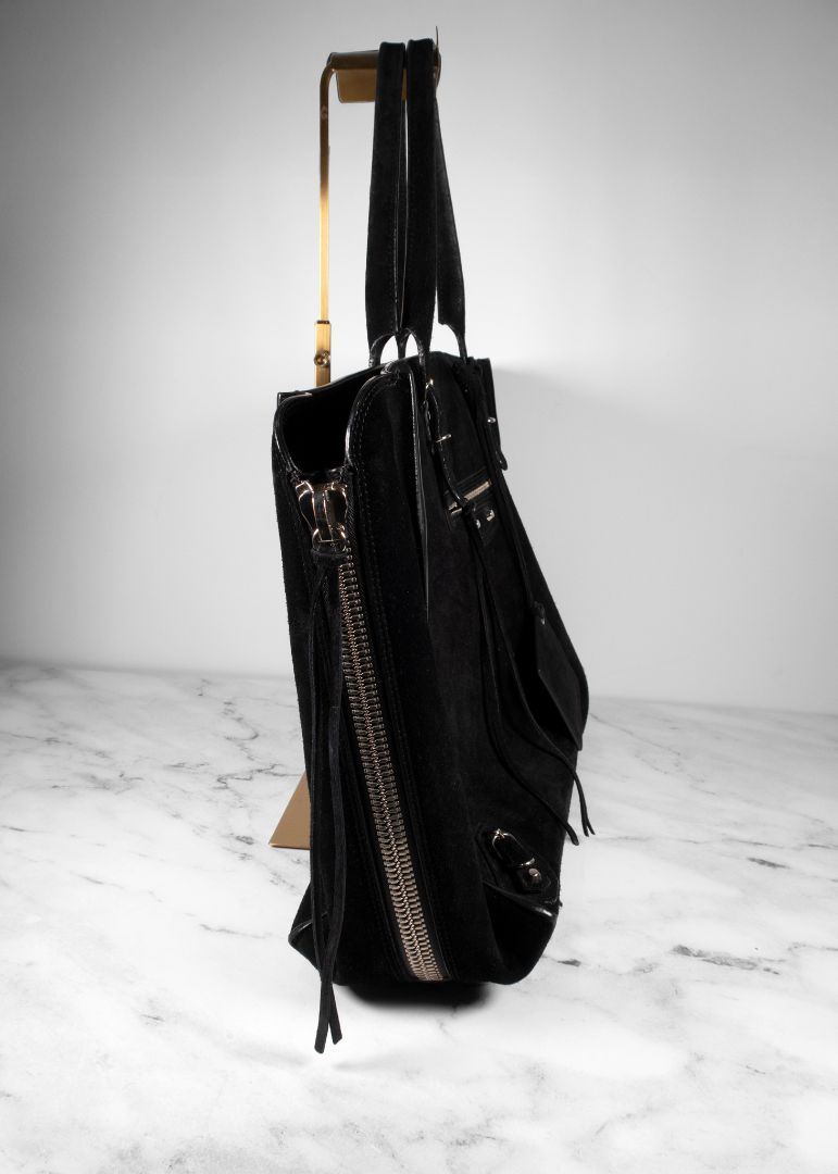 Balenciaga Papier A4 Side Zip Suede Large Tote Bag