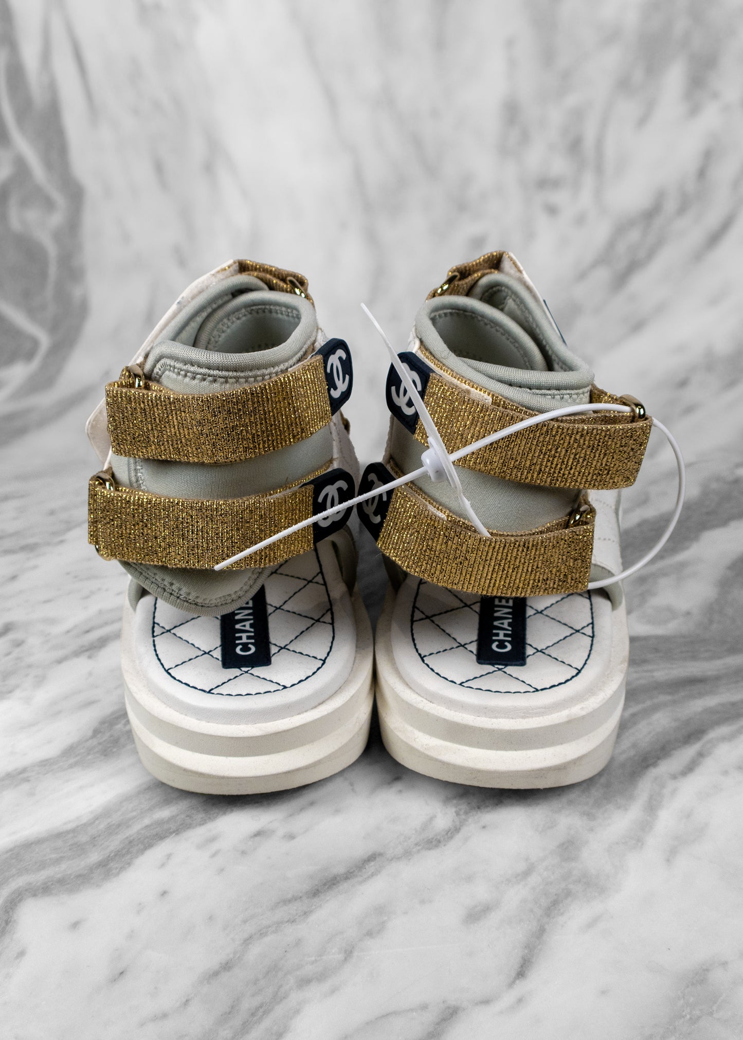 Chanel Goatskin Fabric Gladiator Sandals