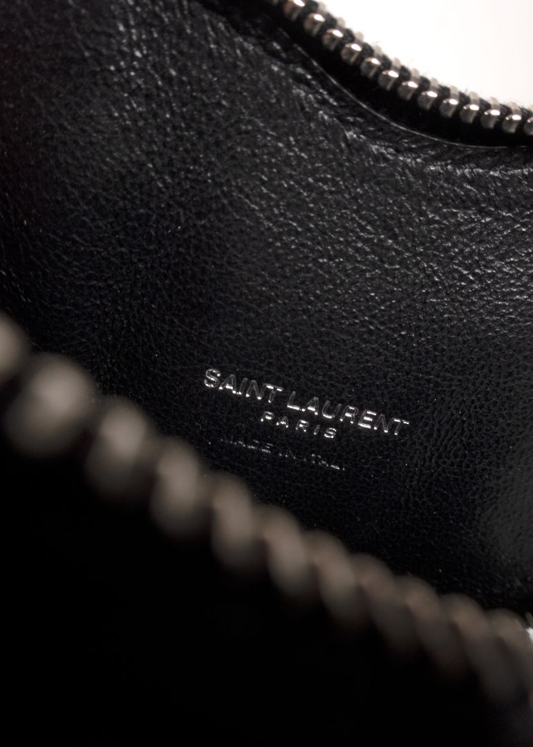 Saint Laurent Black Snakeskin Heart Belt Bag