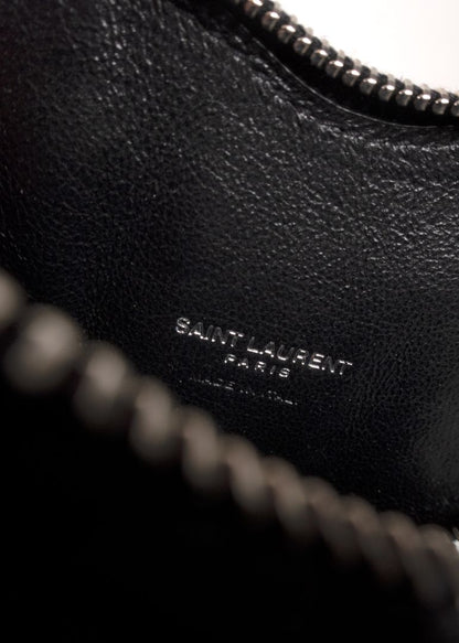 Saint Laurent Black Snakeskin Heart Belt Bag