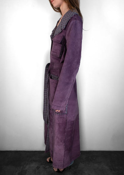 Bottega Veneta Purple Suede Trench Coat