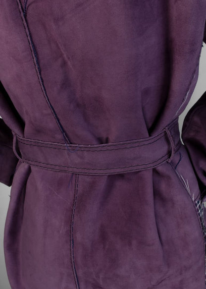 Bottega Veneta Purple Suede Trench Coat