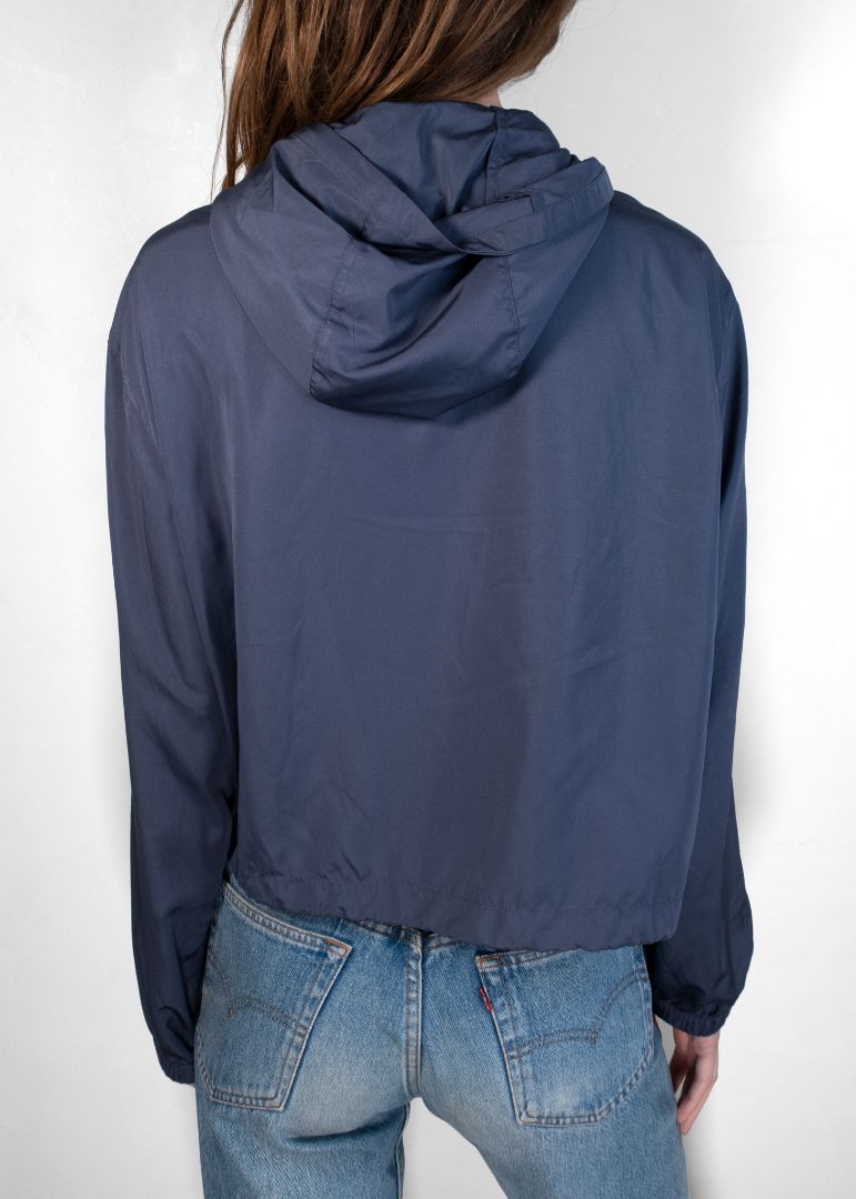 Miu Miu Navy Cropped Jacket With Hood
