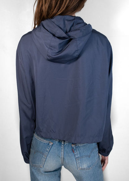 Miu Miu Navy Cropped Jacket With Hood