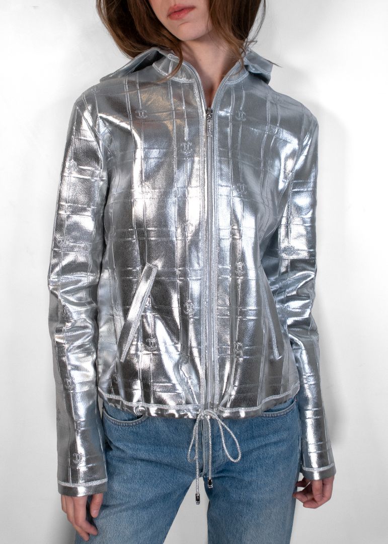 Chanel Silver Hooded Jacket