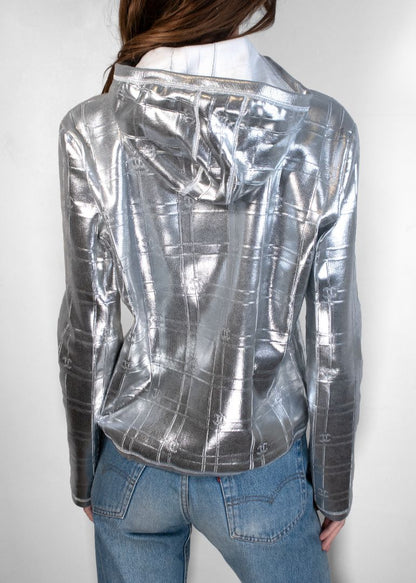 Chanel Silver Hooded Jacket