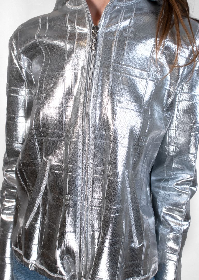 Chanel Silver Hooded Jacket