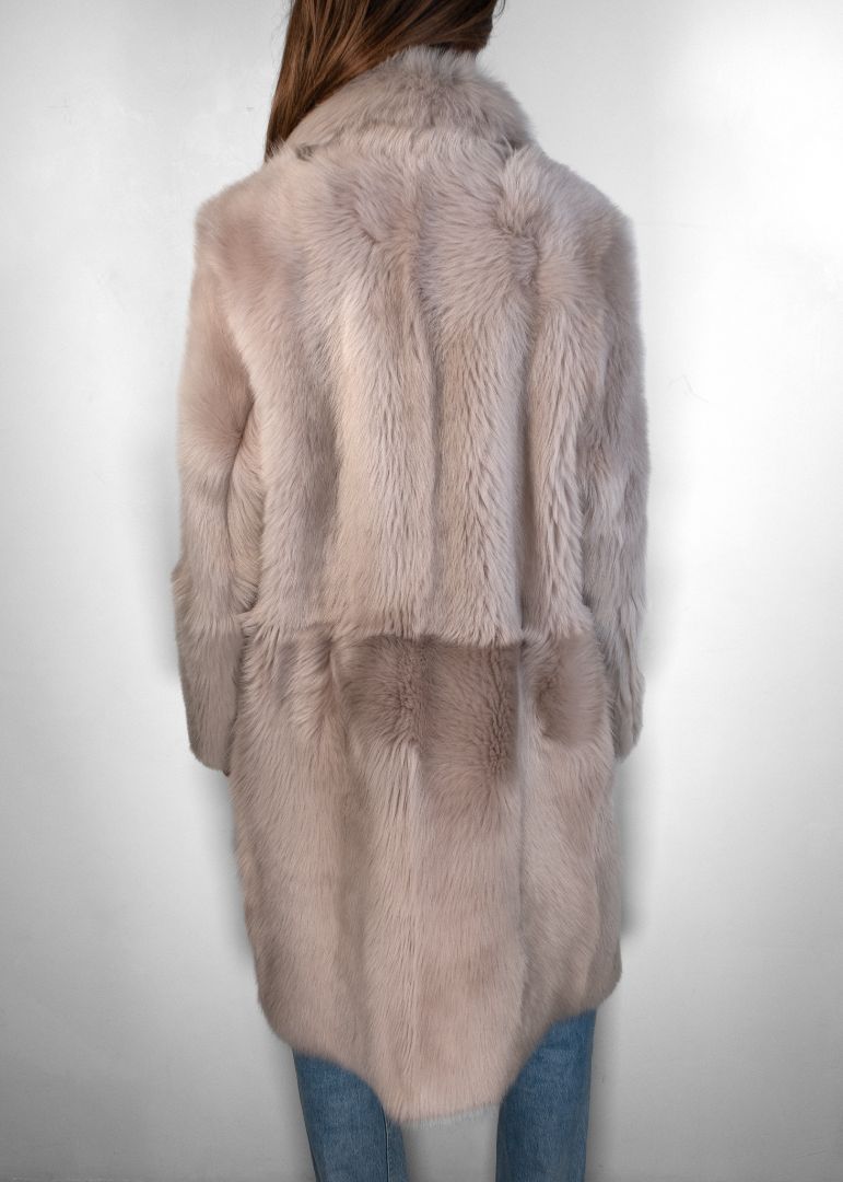 Nour Hammour Reversible Grey Fur Coat