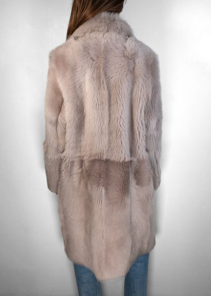Nour Hammour Reversible Grey Fur Coat