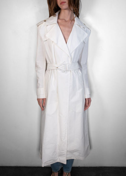 Bottega Veneta White Cotton Trench Coat