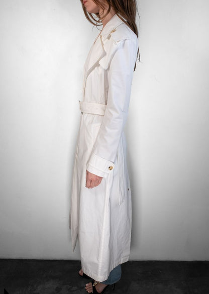 Bottega Veneta White Cotton Trench Coat
