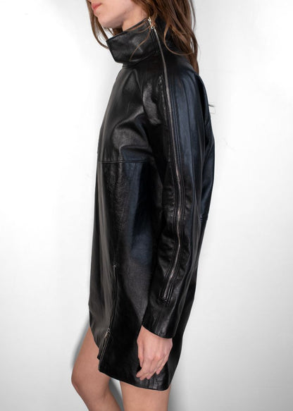 Isabel Marant Black Leather And Zipper Dress