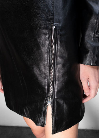 Isabel Marant Black Leather And Zipper Dress